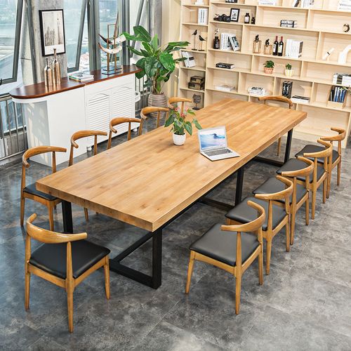 现代办公室职员木办公桌酒店会议多人培训会议桌图书馆长桌